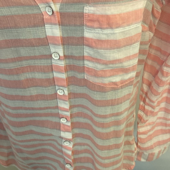 Columbia Early Tide Button Shirt Womens Pink Long Sleeve Striped Outdoor XS - Picture 2 of 6